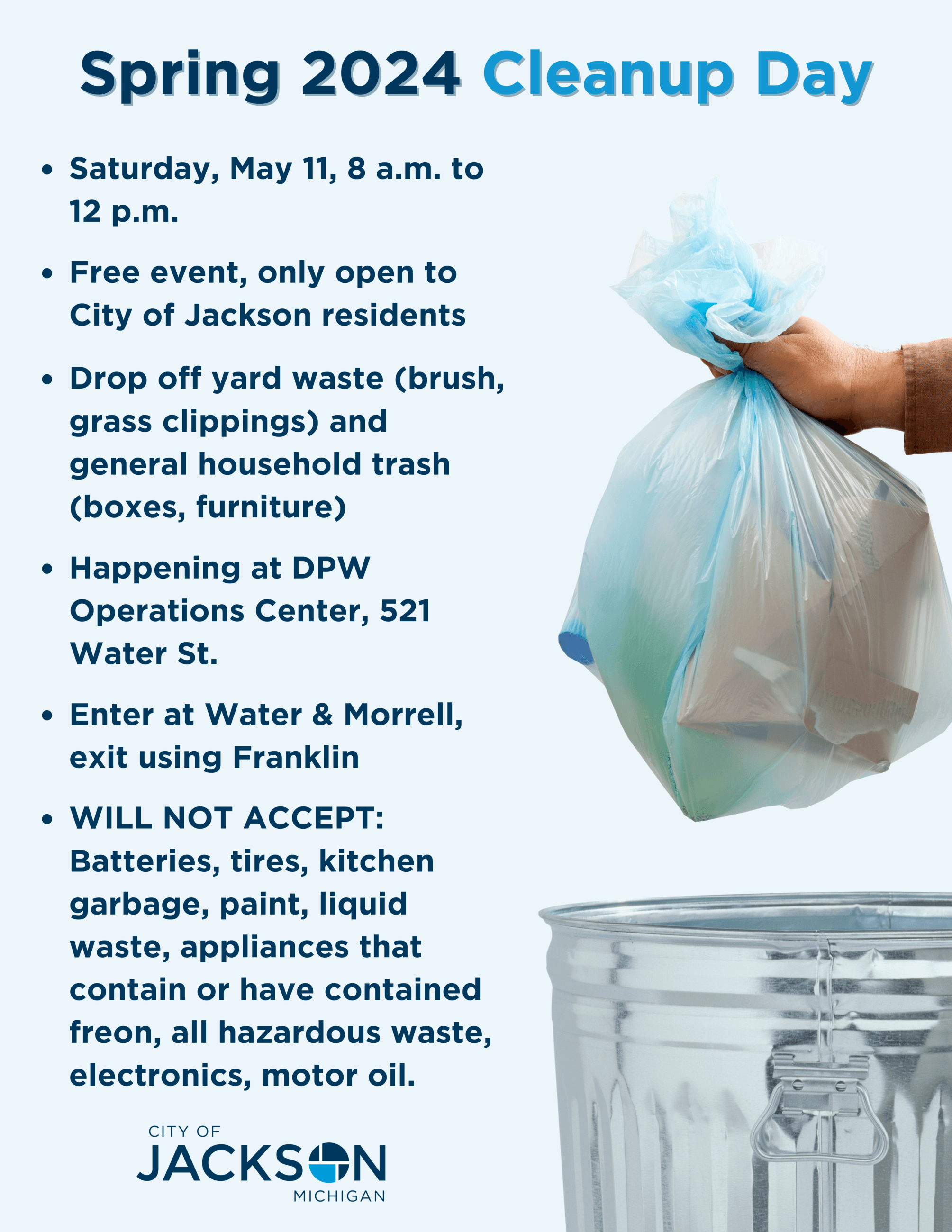 Spring 2024 Cleanup Day graphic (8.5 x 11 in)