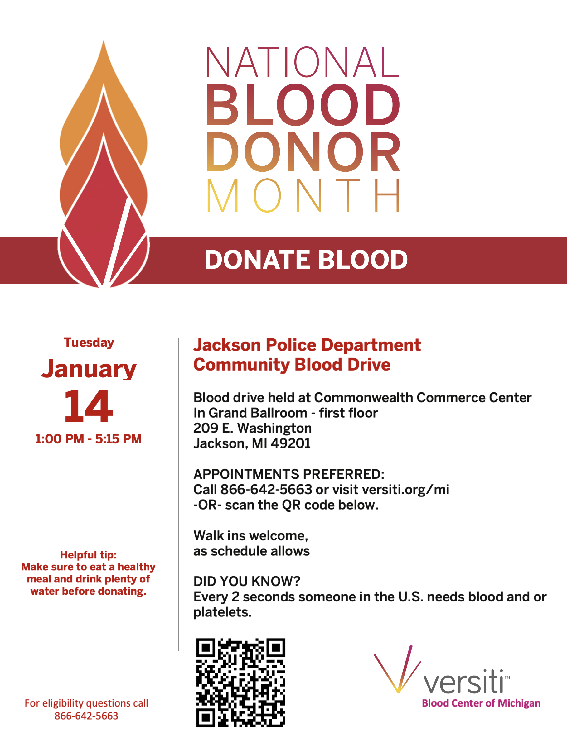 A graphic about a blood drive 