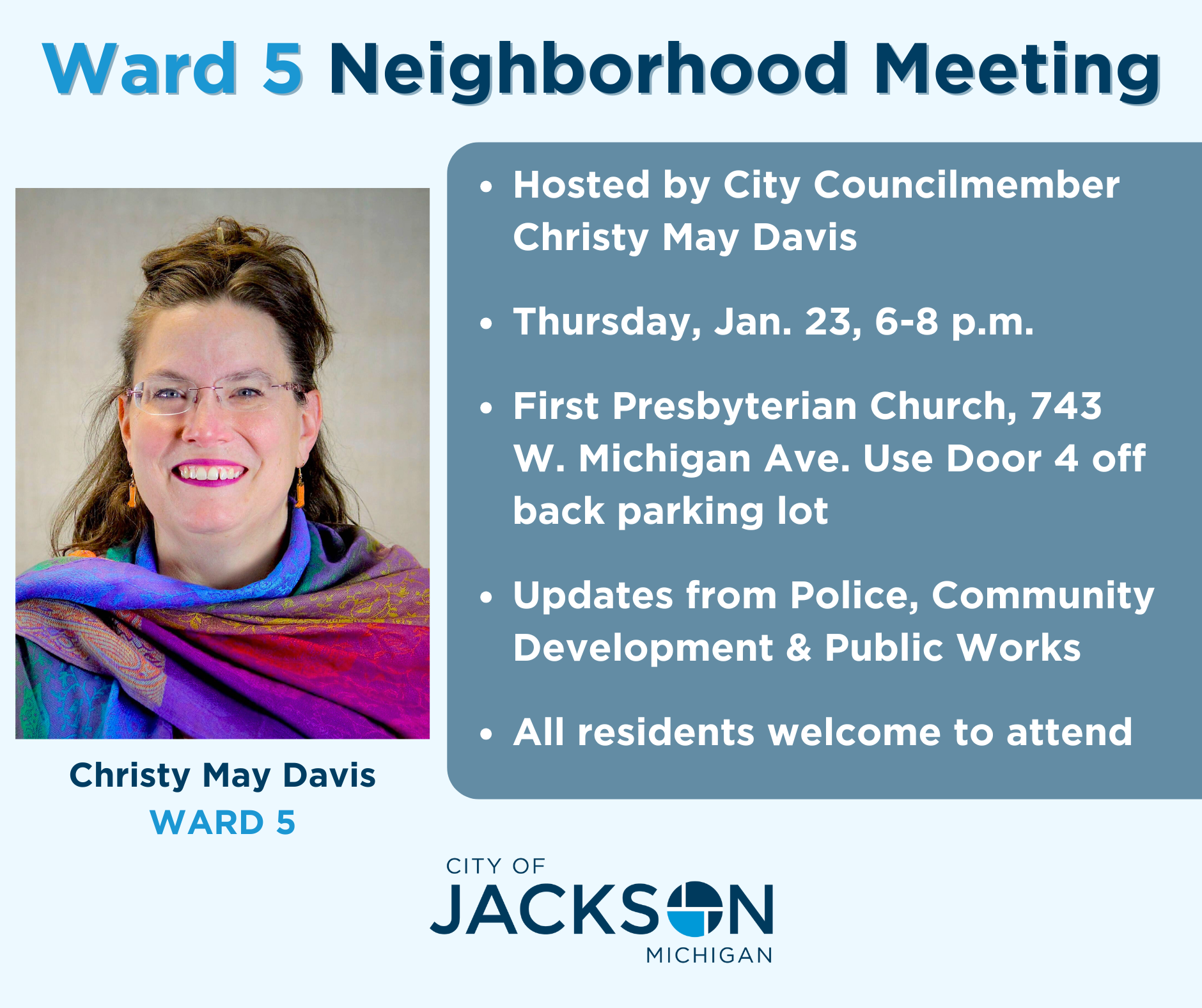 Graphic about the Ward 5 meeting.