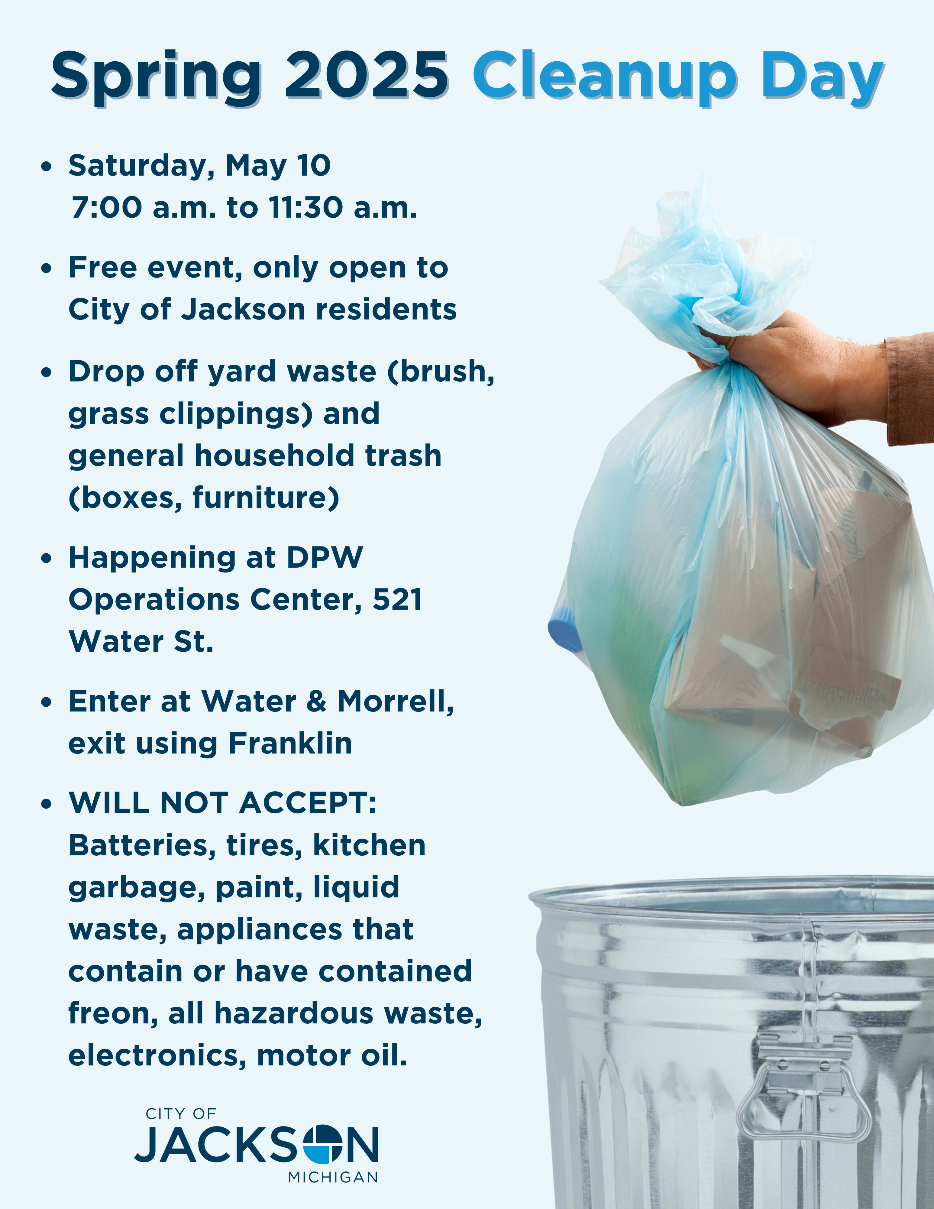 Spring 2025 Cleanup Day graphic (8.5 x 11 in)